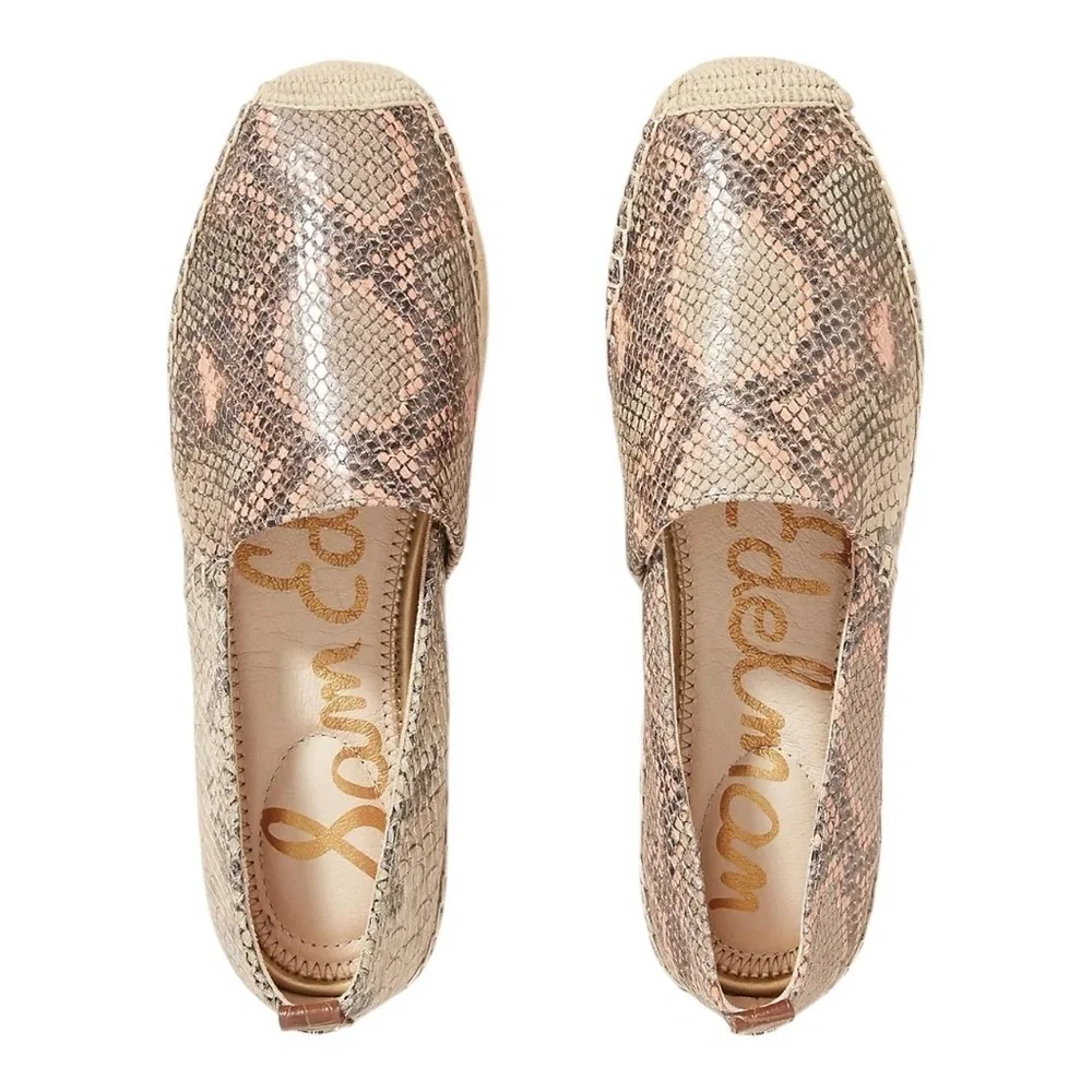 ANTHROPOLOGIE | Sam Edelman Khloe Leather Reptile Print Espadrille Flats. Size 8